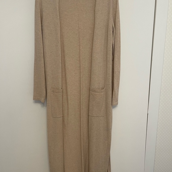 Theory Tan Long Cashmere Duster - Picture 2 of 6